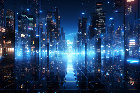 虚拟的数码城市背景图片