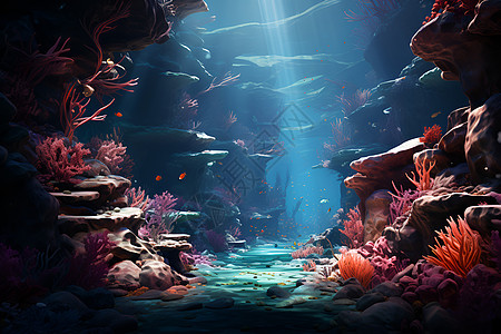 海底世界的珊瑚礁图片