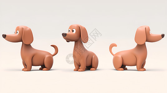 三只棕色狗图片