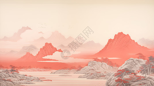 静谧山水背景图片
