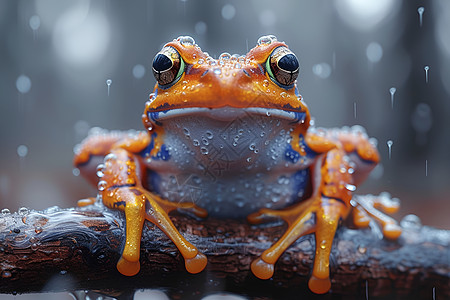 雨中青蛙图片