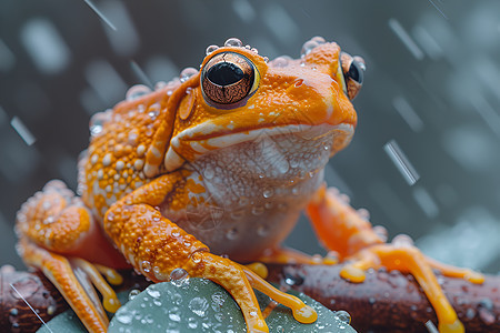 雨中静坐的青蛙图片