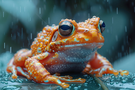 雨中的青蛙图片