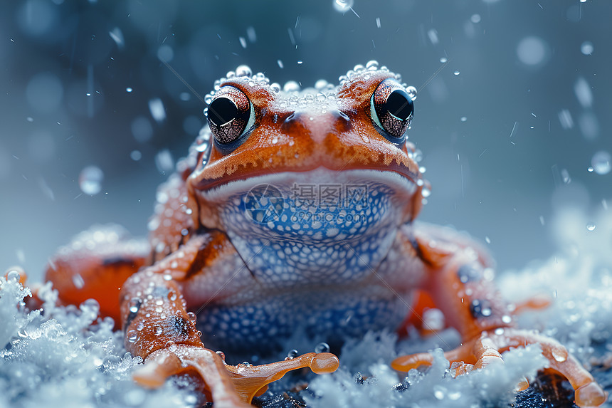 冰雪上的蛙图片