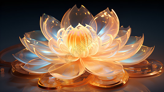 透明发光的莲花背景图片