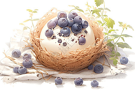 蓝莓蛋糕背景图片