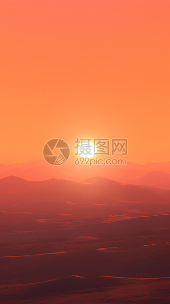 夕阳下的沙漠图片