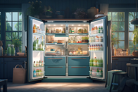智能冰箱背景图片