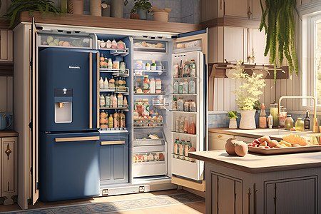 智能冰箱展示的食物图片