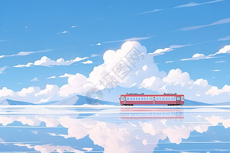 冰面和火车背景图片