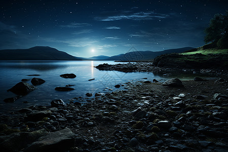 巴蜀山水夜晚的山水世界背景