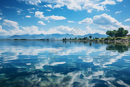 风景如画中等风景如画的洱海湖背景
