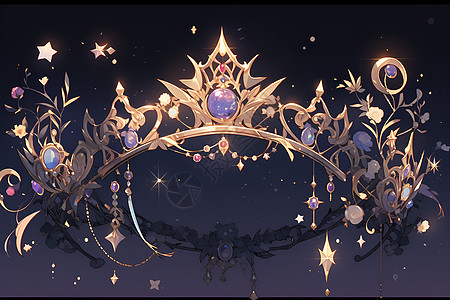 紫色宝石的皇冠背景图片