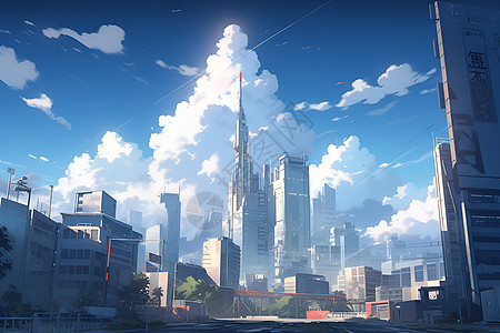 繁华的城市高楼背景图片