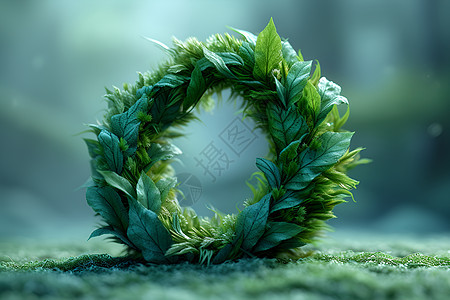 绿叶植物设计的艺术形状图片