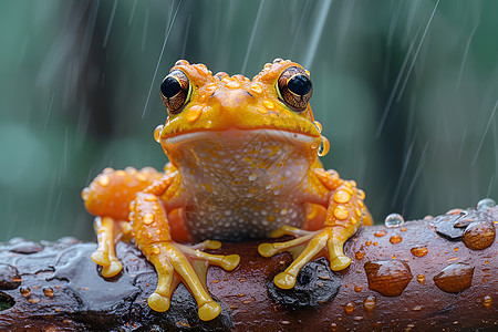 淋雨的青蛙图片