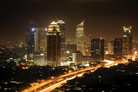 夜晚城市的建筑物图片