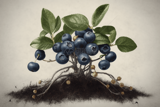 生长的浆果蓝莓图片
