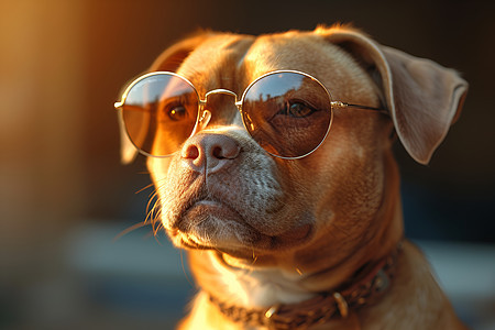 戴着眼镜的狗图片
