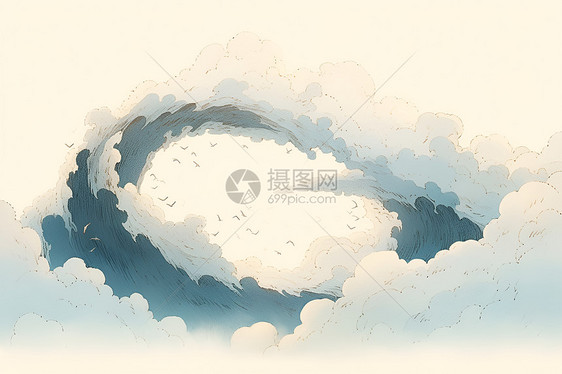 浪花插图图片