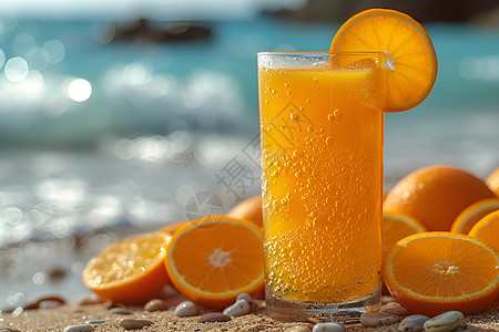 美味橙汁背景图片