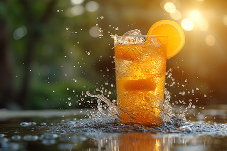 夏日清凉橙汁飞溅图片