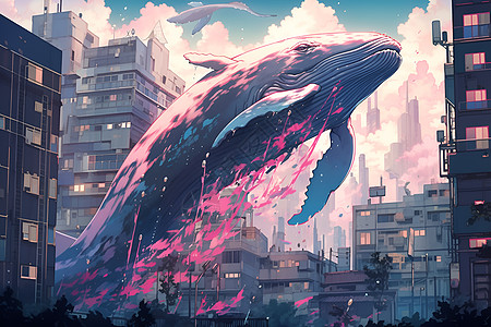 城市幻景鲸鱼图片