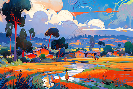 斑斓乡村自然色彩图片