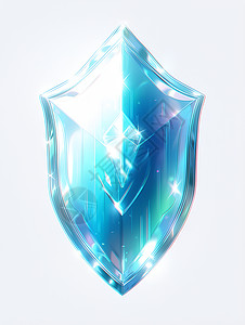水晶立体画中的蓝色护盾图片