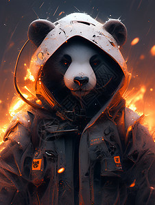 机器熊猫背景图片