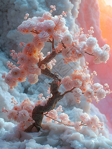 美丽的粉色景观树图片