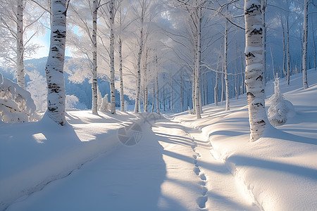 冬日的幽静雪景图片