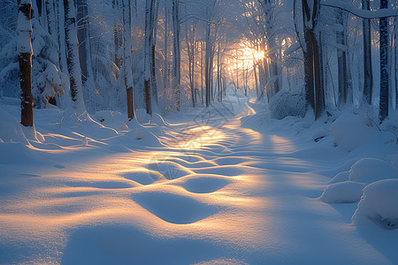 冰雪森林美景图片