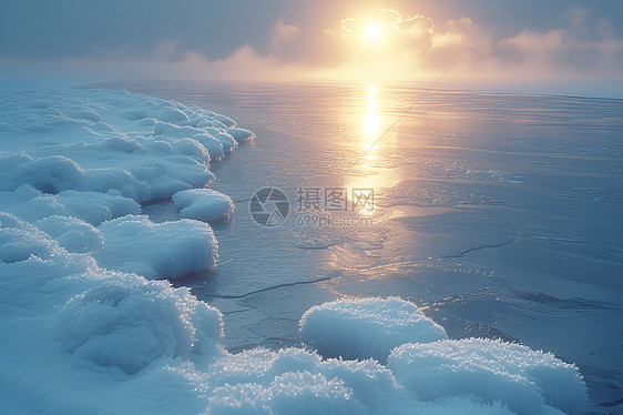 冰雪映射冰面图片