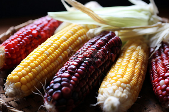 秋季新鲜收获的玉米图片