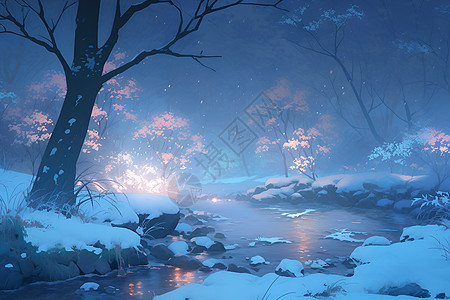 冬季童话幻景背景图片