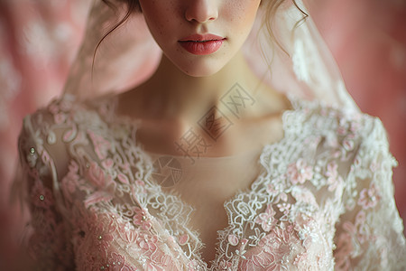 粉色的女性婚纱背景图片