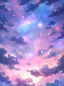 紫色的星云云层背景图片