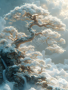 梦幻中神秘的树木背景图片