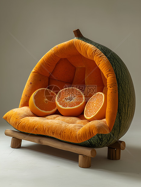 椅子上的水果图片