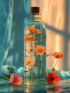 玻璃瓶和花卉图片