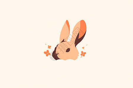 兔子脑袋插画图片