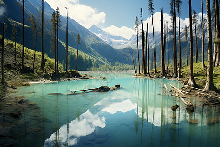 天山湖水图片