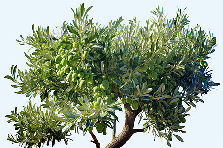 橄榄树上的绿叶图片