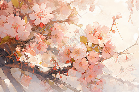 自然之美的樱花插图图片