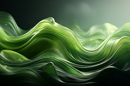 绿色的波浪绿色流动之梦液体波浪艺术图片