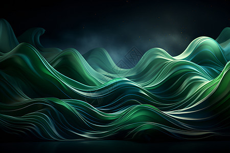 神秘的绿色波浪图片