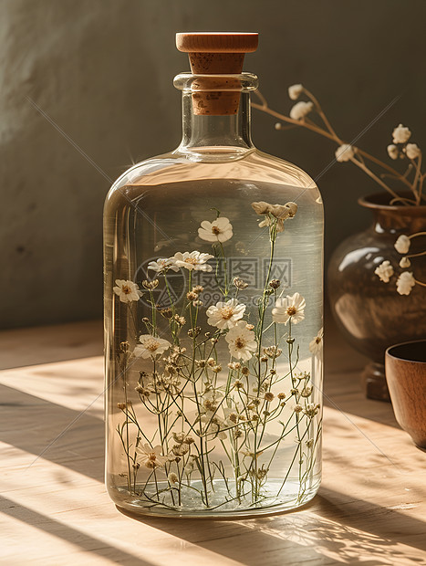 花瓶中的花与植物图片