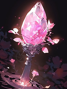背景中美丽的水晶花朵背景图片
