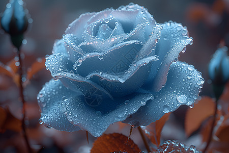 美丽的冰玫瑰花朵图片